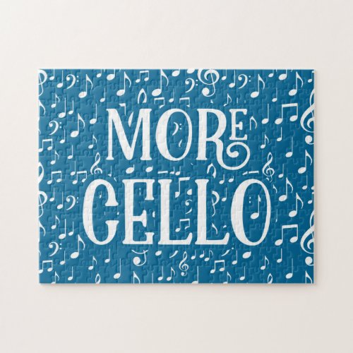 More Cello _ Blue White Music Jigsaw Puzzle