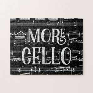 More Cello Chalkboard - Black White Music Jigsaw Puzzle