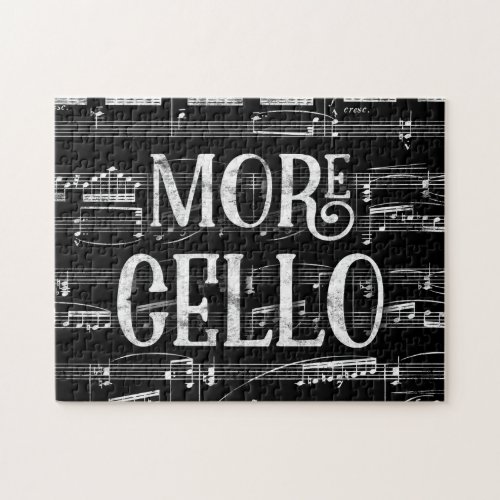 More Cello Chalkboard _ Black White Music Jigsaw Puzzle