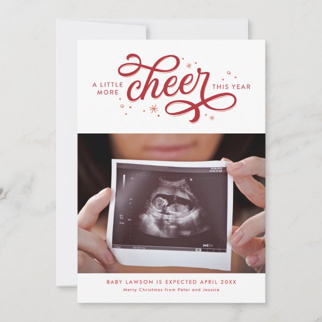 More Cheer Christmas Pregnancy Announcement (Front)