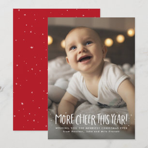 More cheer this year cute one photo Christmas Holiday Card