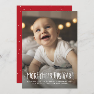 More cheer this year cute one photo Christmas Holiday Card