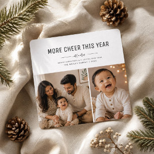 More Cheer This Year Dual Photo Christmas Holiday Card