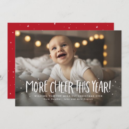 More cheer this year fun one photo Christmas Holiday Card