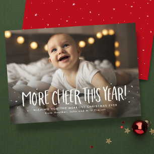 More cheer this year fun one photo Christmas Holiday Card