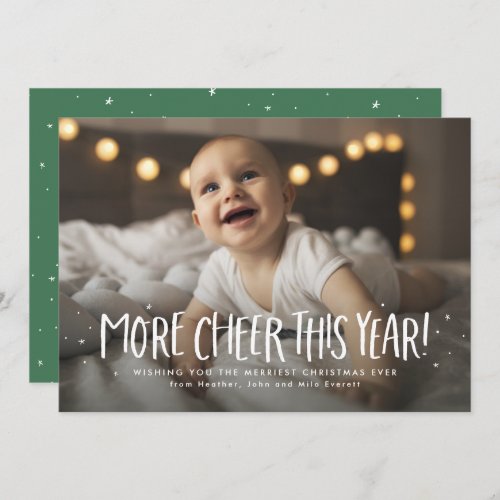 More cheer this year green one photo Christmas Holiday Card