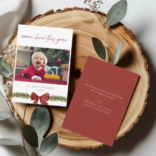 More Cheer This Year New Baby Christmas Card