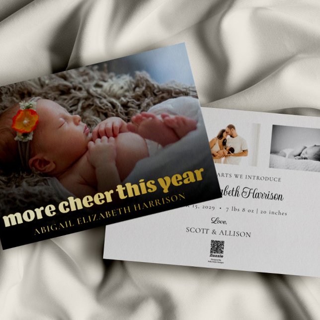 More Cheer This Year New Baby Photo Christmas Card (Creator Uploaded)