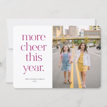 More Cheer This Year Purple Christmas Card by blush_printables at Zazzle