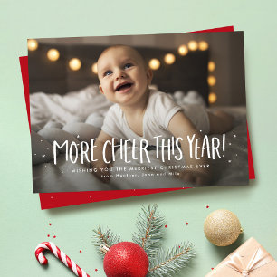 More cheer two photo Christmas birth announcement