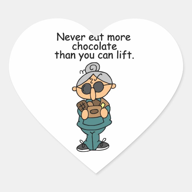 More Chocolate Humor Heart Sticker (Front)