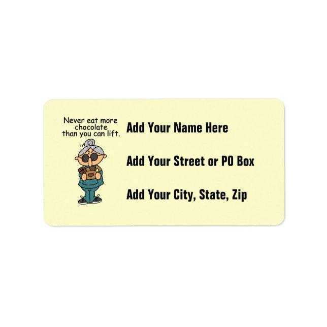 More Chocolate Humor Label (Front)