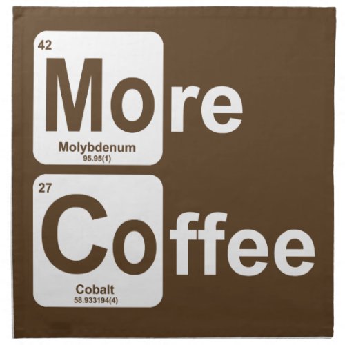 More Coffee Periodic Table Cloth Napkin