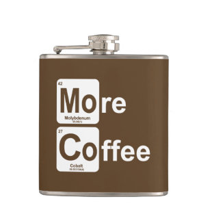 More Coffee Periodic Table Hip Flask