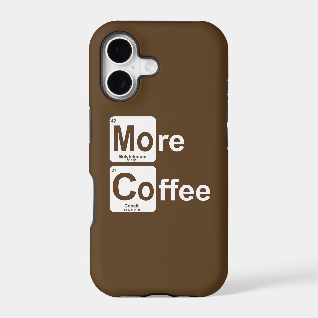 More Coffee Periodic Table Iphone Case (Back)