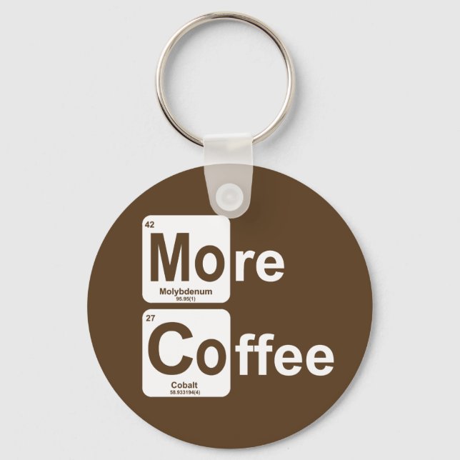 More Coffee Periodic Table Keychain (Front)