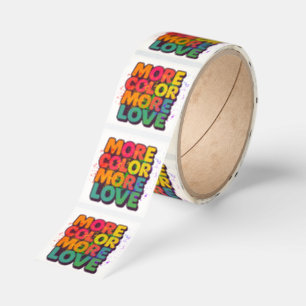 More Color More Love Playful Typography Custom Square Sticker