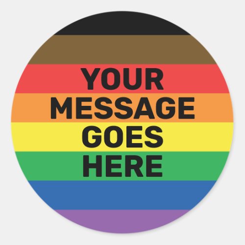 More Color More Pride Gay Pride Rainbow Custom Classic Round Sticker