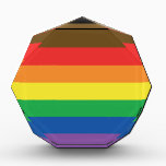 More Color More Pride Rainbow Customizable LGBT Acrylic Award<br><div class="desc">More Color More Pride Expanded Rainbow Gay Pride Flag on products you can customize with your own slogan. Or you can also leave it without a slogan, because it’s also perfect the way it is. Black and brown stripes have been added to the Gay Pride Flag symbol to make it...</div>