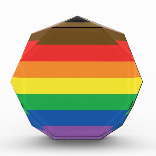 More Color More Pride Rainbow Customizable LGBT Acrylic Award