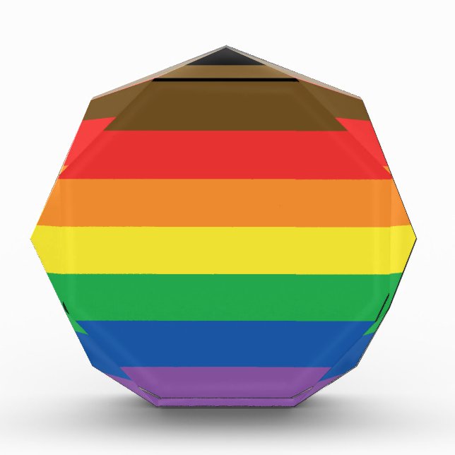 More Color More Pride Rainbow Customizable LGBT Acrylic Award (Front)