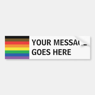 More Color More Pride Rainbow Customizable LGBT Bumper Sticker