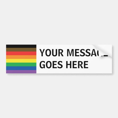 More Color More Pride Rainbow Customizable LGBT Bumper Sticker
