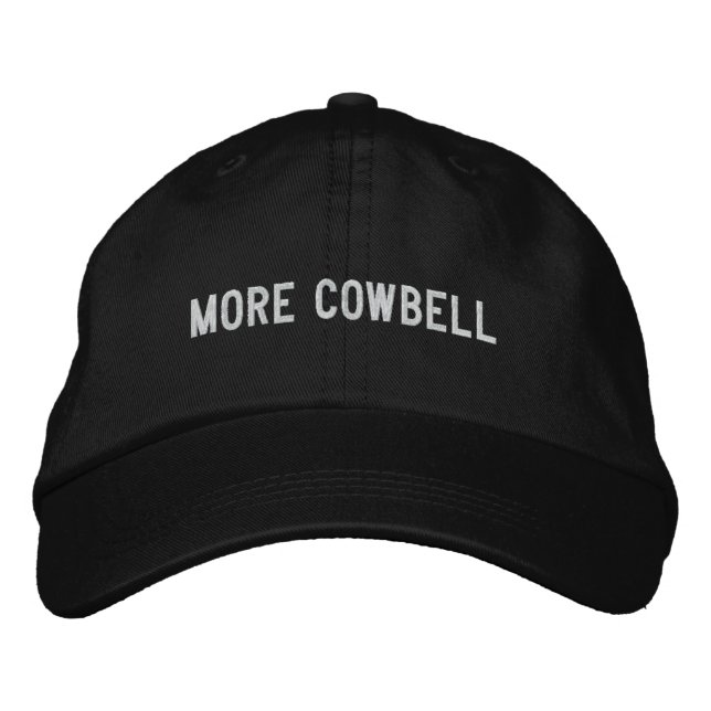 More Cowbell Embroidered Baseball Cap (Front)