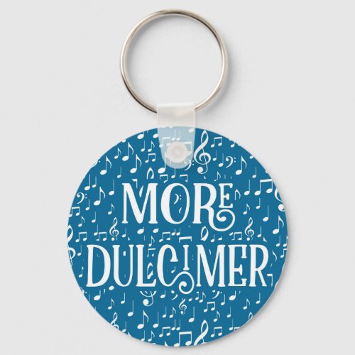 More Dulcimer _ Blue White Music Keychain