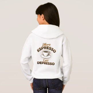 More Espresso Less Depresso – Coffee Quote Design Hoodie