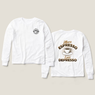 More Espresso Less Depresso – Coffee Quote Design Tri-Blend Shirts