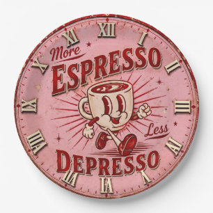 More Espresso Less Depresso Paper Plates
