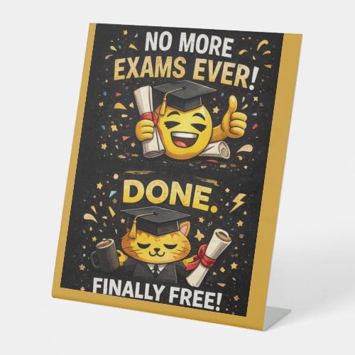 More Exams Ever Funny Graduation Design Pedestal Sign