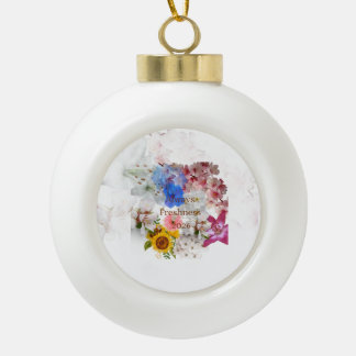 More flowers&freshness  ceramic ball christmas ornament