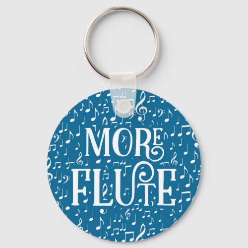 More Flute _ Blue White Music Keychain