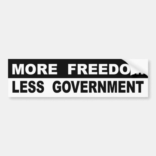 More Freedom Less Government Bumper Sticker