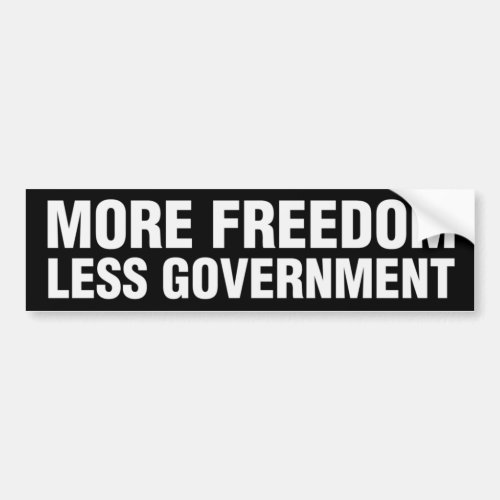 More Freedom Less Government Bumper Sticker