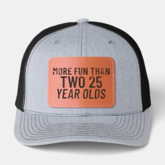 More Fun Than Two twenty two Year Olds gifts 50th Leather Patch Hat