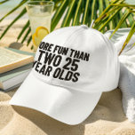 More Fun Than Two twenty two Year Olds gifts 50th Trucker Hat<br><div class="desc">More Fun Than Two twenty two Year Olds gifts 50th "Celebrate the big 5-0 with hilarious attitude! This trucker hat features: ✅ Bold embroidered text: "MORE FUN THAN TWO TWENTY TWO YEAR OLDS" ✅ Vintage foam front breathable mesh back ✅ Adjustable snapback for all head sizes ✅ Perfect for: •...</div>
