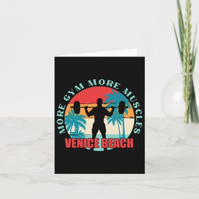 More Gym More Muscles Bodybuilding Venice Beach Me Card (Front)