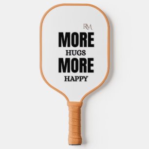 More Hugs More Happy Cute Positive Design Carbon Fiber Pickleball Paddle
