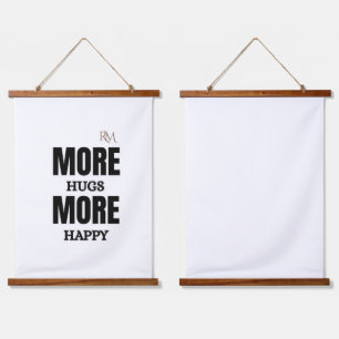 More Hugs More Happy Cute Positive Design Hanging Tapestry