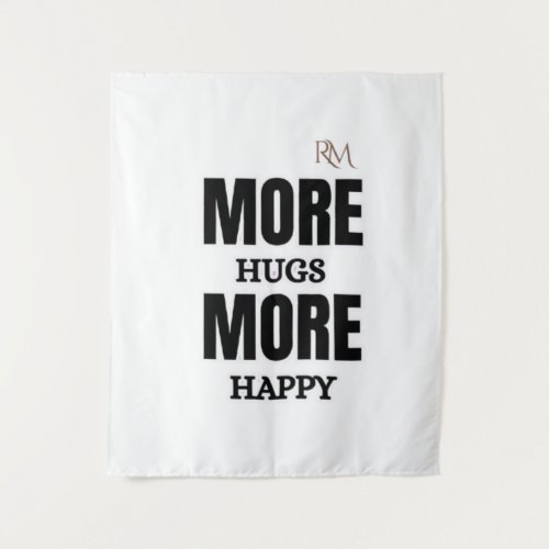 More Hugs More Happy Cute Positive Design Tapestry