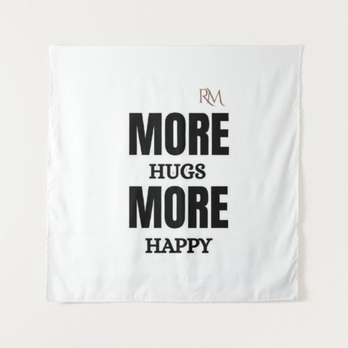 More Hugs More Happy Cute Positive Design Tapestry