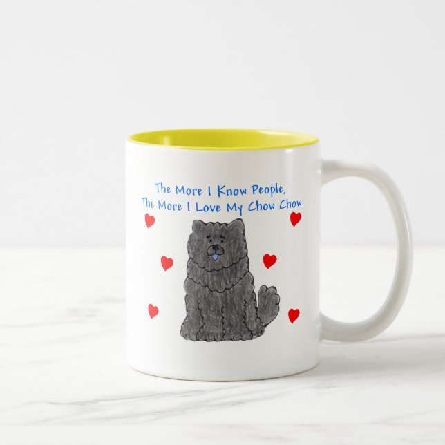 More I Know People Chow Chow Black Two-Tone Coffee Mug (Right)