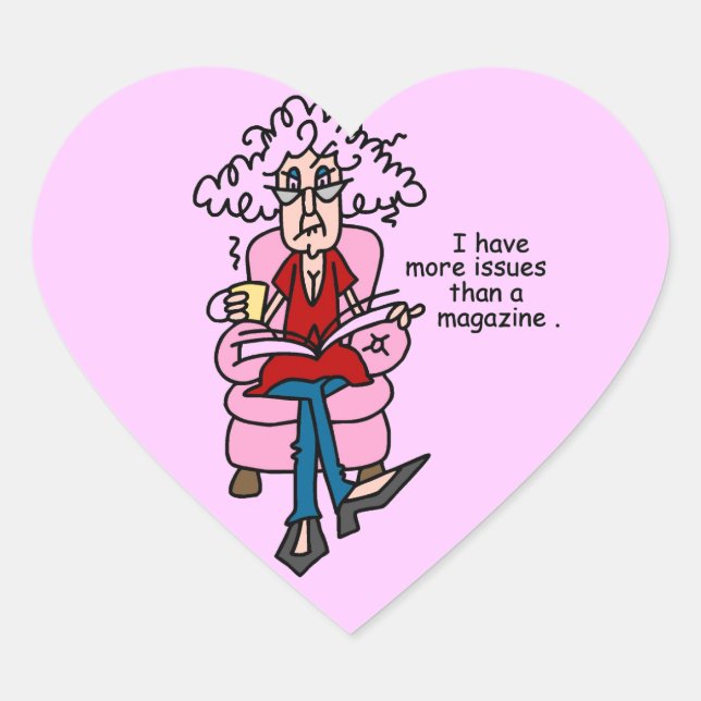 More Issues Than a Magazine Humor Heart Sticker (Front)