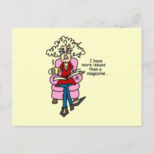 More Issues Than a Magazine Humor Postcard