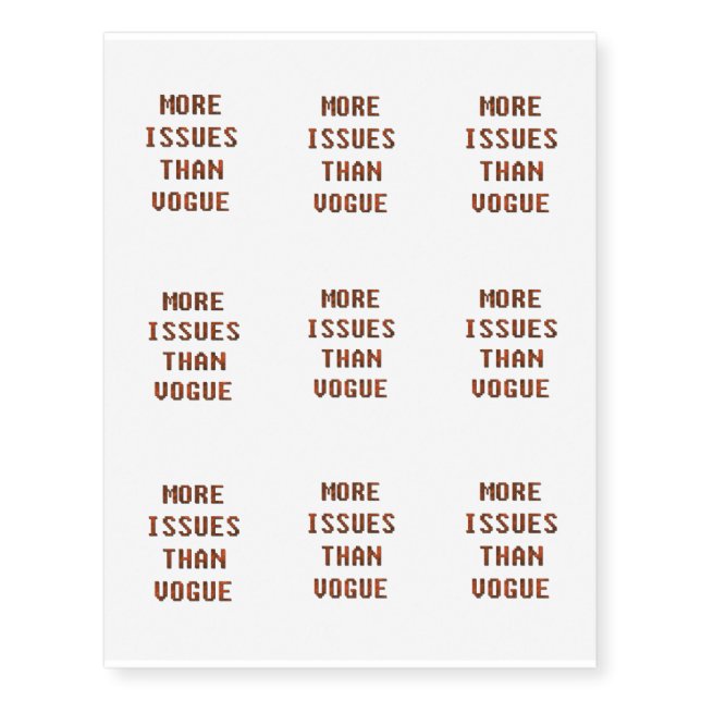 More issues than Vogue Temporary Tattoos (Front)