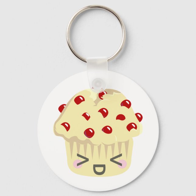 More Kawaii Muffin Faces Keychain (Front)