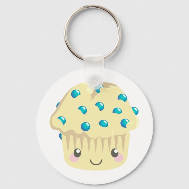 More Kawaii Muffin Faces Keychain (Front)